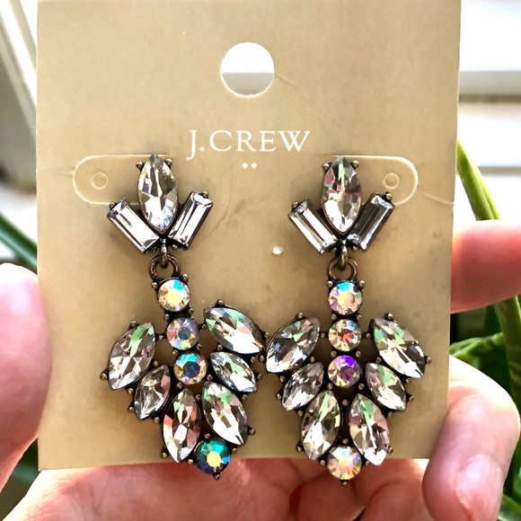 J. Crew Jewelry - JCrew Crystal Triangle Drop Earrings